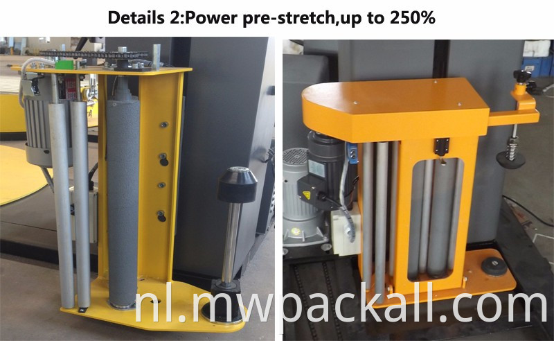 Mobile elektrische draaitafel Automatische rekhandleiding Handmatige top-platen stretchpakmachine /pallet wrapper